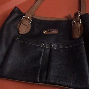 Koltov large Black and brown shoulder strap handbag